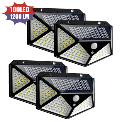 QuadraGuard 100 LED Solar Wall Light – PIR Motion Sensor, Waterproof & 4 - Sided Coverage - Demuva