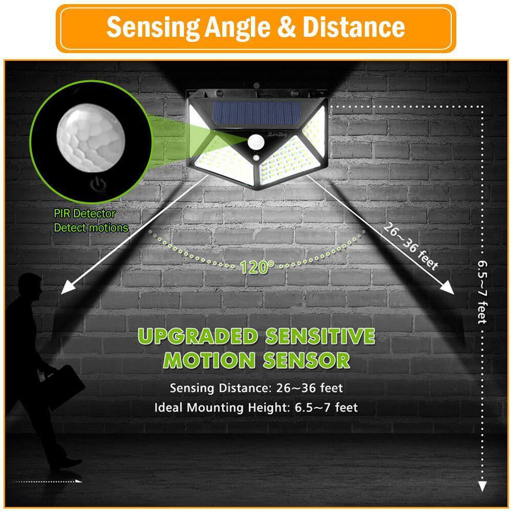 QuadraGuard 100 LED Solar Wall Light – PIR Motion Sensor, Waterproof & 4 - Sided Coverage - Demuva