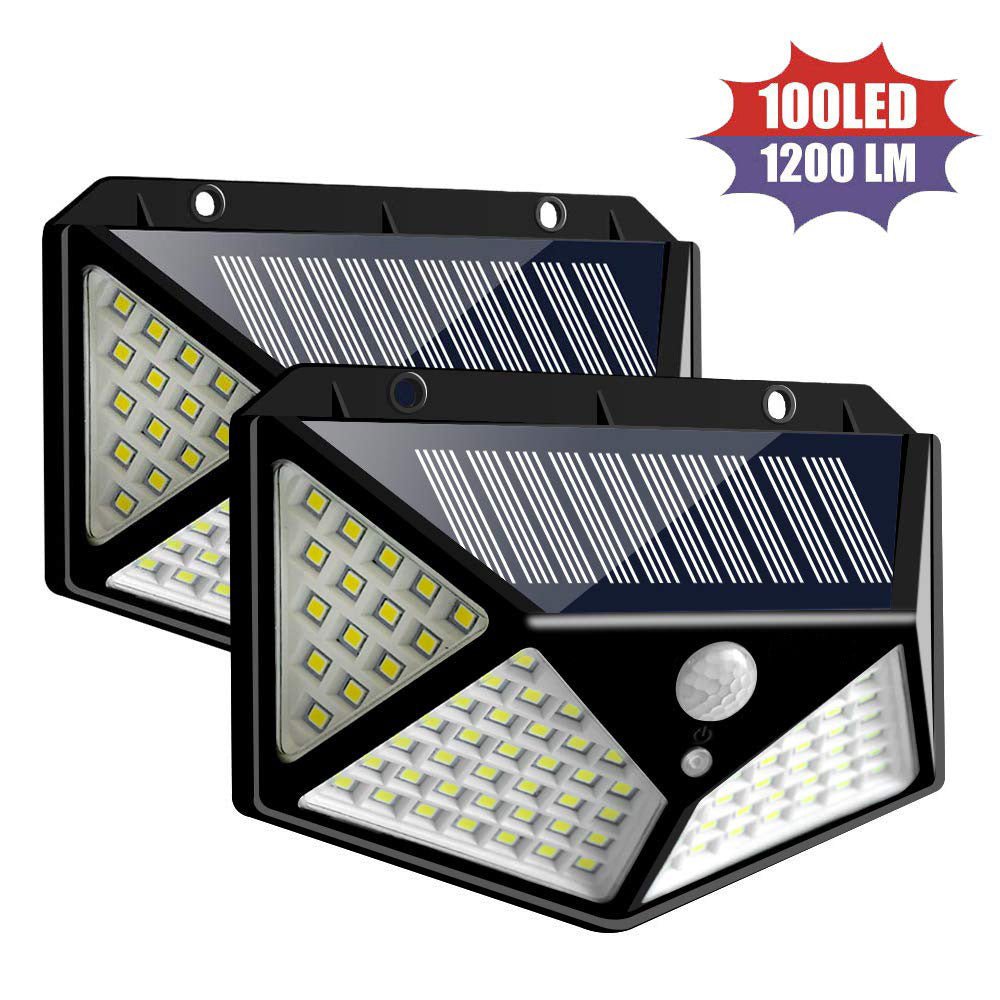 QuadraGuard 100 LED Solar Wall Light – PIR Motion Sensor, Waterproof & 4 - Sided Coverage - Demuva