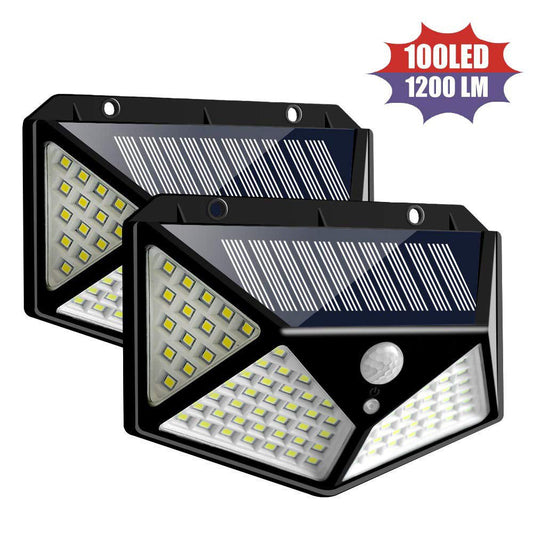 QuadraGuard 100 LED Solar Wall Light – PIR Motion Sensor, Waterproof & 4 - Sided Coverage - Demuva