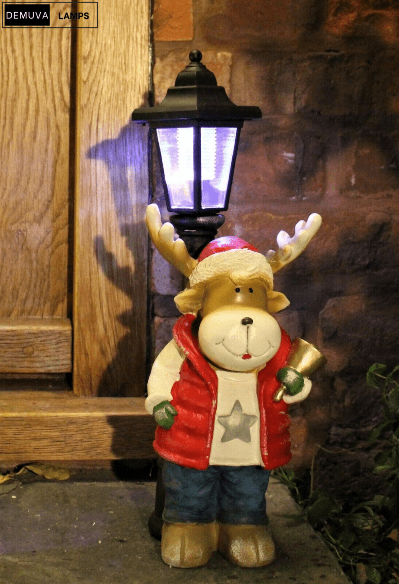 Reindeer Garden Ornament Solar Lamp Christmas Home Decor Gift - Demuva