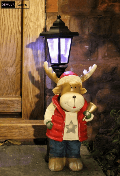 Reindeer Garden Ornament Solar Lamp Christmas Home Decor Gift - Demuva