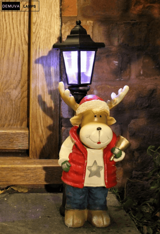 Reindeer Garden Ornament Solar Lamp Christmas Home Decor Gift - Demuva