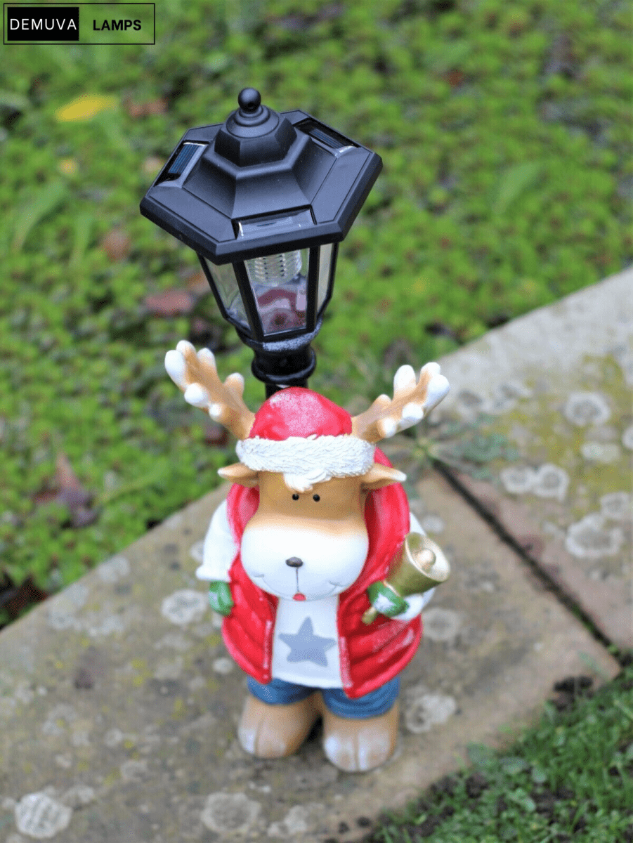 Reindeer Garden Ornament Solar Lamp Christmas Home Decor Gift - Demuva