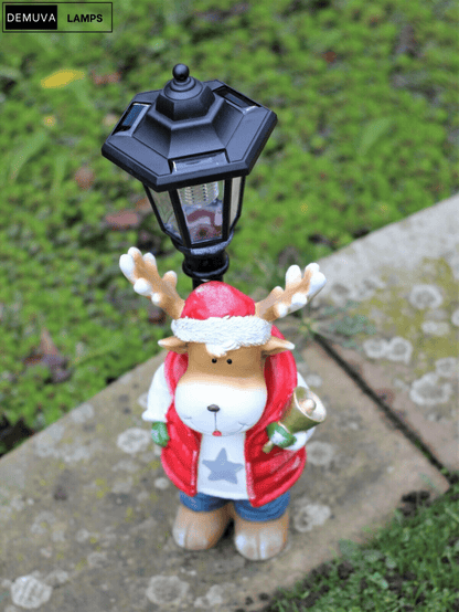 Reindeer Garden Ornament Solar Lamp Christmas Home Decor Gift - Demuva