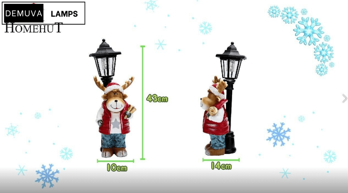 Reindeer Garden Ornament Solar Lamp Christmas Home Decor Gift - Demuva