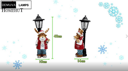 Reindeer Garden Ornament Solar Lamp Christmas Home Decor Gift - Demuva