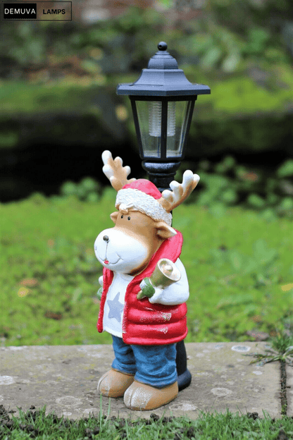 Reindeer Garden Ornament Solar Lamp Christmas Home Decor Gift - Demuva