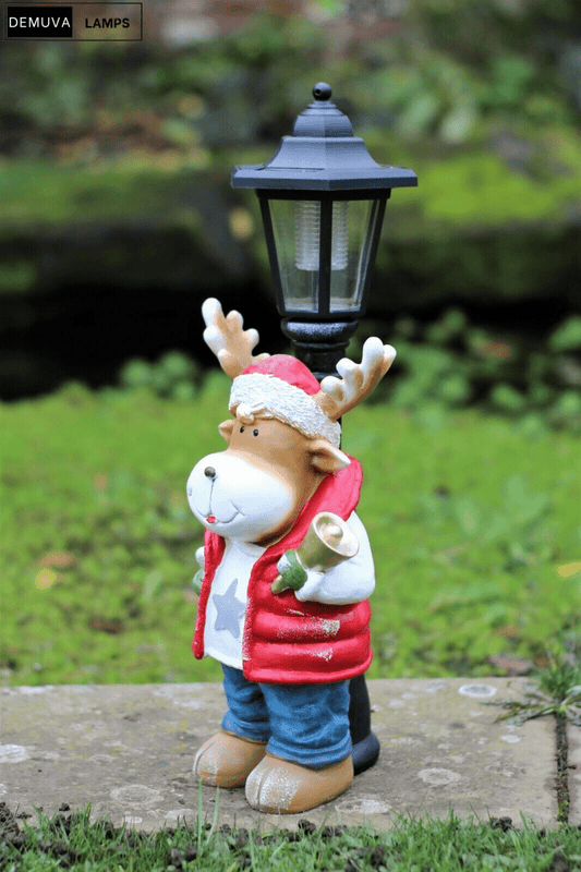 Reindeer Garden Ornament Solar Lamp Christmas Home Decor Gift - Demuva