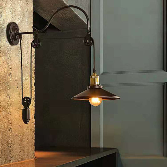 Retro Industrial Wall Lamp – Wrought Iron Light - Demuva