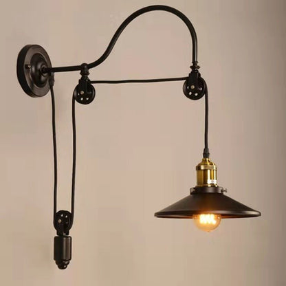 Retro Industrial Wall Lamp – Wrought Iron Light - Demuva