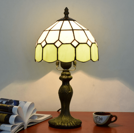 Small Tiffany Lamp – Handcrafted Stained Glass Bedside Light - Demuva