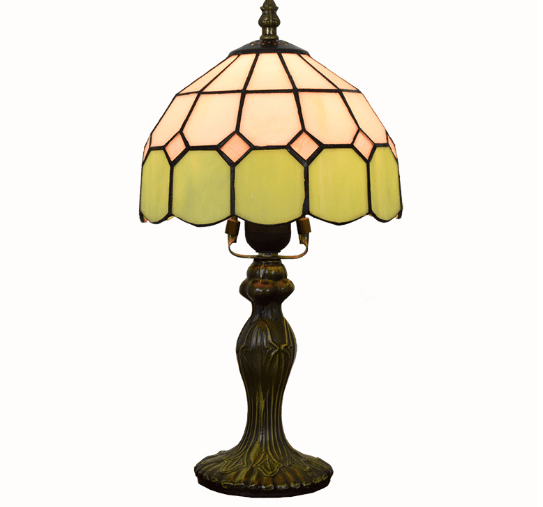 Small Tiffany Lamp – Handcrafted Stained Glass Bedside Light - Demuva