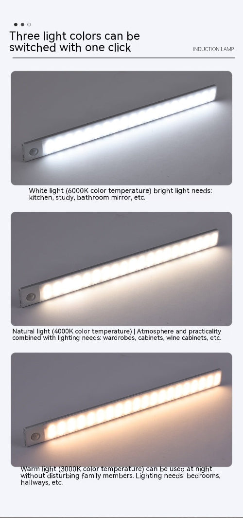 Smart Sensor Cabinet Light – Wireless, Magnetic & Rechargeable Strip Lamp - Demuva