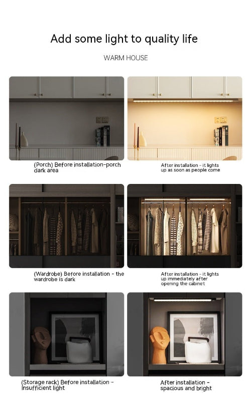 Smart Sensor Cabinet Light – Wireless, Magnetic & Rechargeable Strip Lamp - Demuva