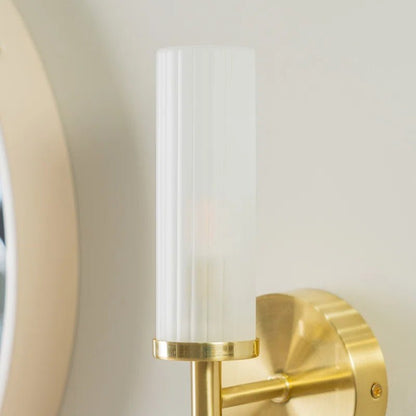 Stylish Canya IP44 Frosted Reeded Glass Wall Light - Demuva