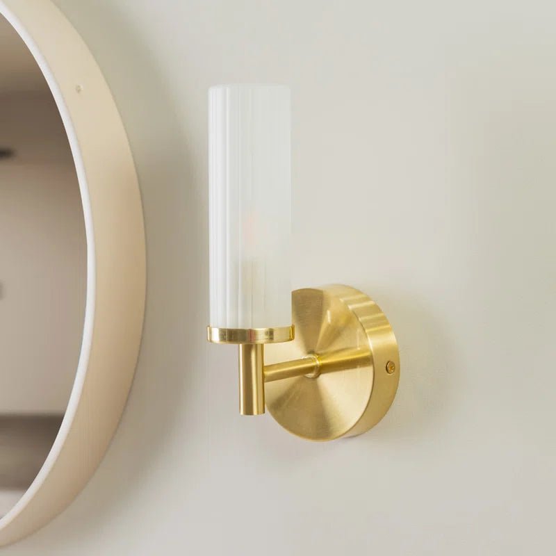 Stylish Canya IP44 Frosted Reeded Glass Wall Light - Demuva