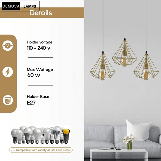 Stylish Millia 3 - Light Geometric Pendant for Your Kitchen Island - Demuva