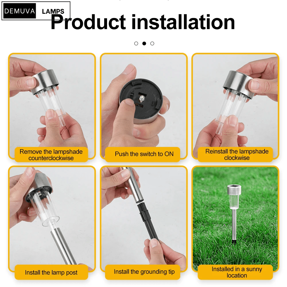 Stylish Solar Stainless Steel Tube Lights - Demuva