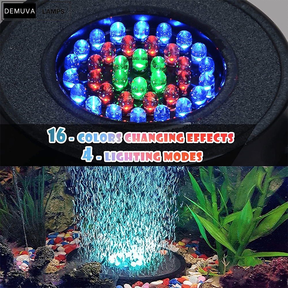 Transform Your Fish Tank with a Stunning LED Air Bubble Light – 36 Super Bright Beads for a Magical Underwater Experience! 🌊🐟✨ - Demuva