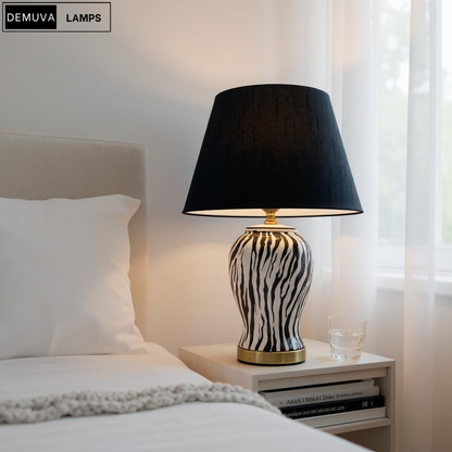 Illuminate your space with our stunning Modern Zebra Ceramic Table Lamp! 🦓✨ Perfect for your bedroom or hallway, this 64cm beauty features a chic drum black shade. #HomeDecor #LightingGoals
