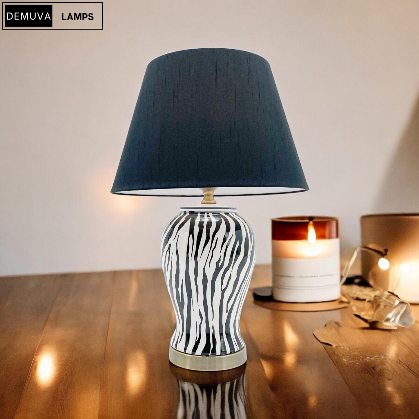 Illuminate your space with our stunning Modern Zebra Ceramic Table Lamp! 🦓✨ Perfect for your bedroom or hallway, this 64cm beauty features a chic drum black shade. #HomeDecor #LightingGoals