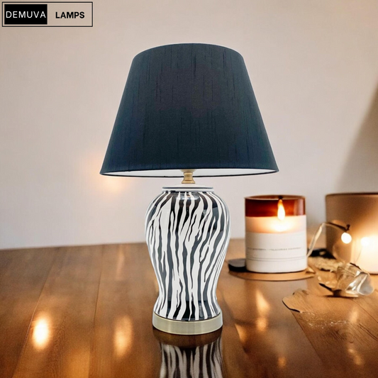 Illuminate your space with our stunning Modern Zebra Ceramic Table Lamp! 🦓✨ Perfect for your bedroom or hallway, this 64cm beauty features a chic drum black shade. #HomeDecor #LightingGoals