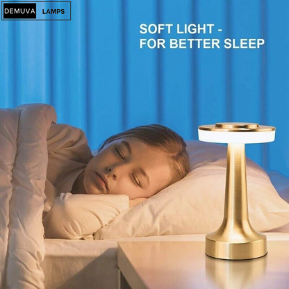 Rechargeable LED Night Light Touch Control & Dimmable Metal Table Lamp