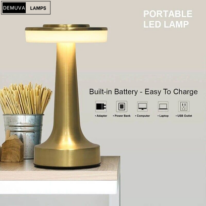 Rechargeable LED Night Light Touch Control & Dimmable Metal Table Lamp