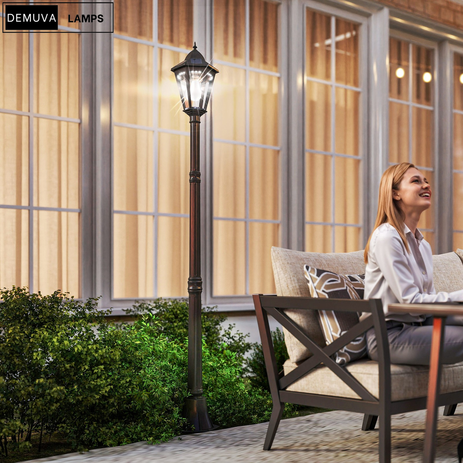 Solar-Powered Garden Lamp Post for Patios & Pathways