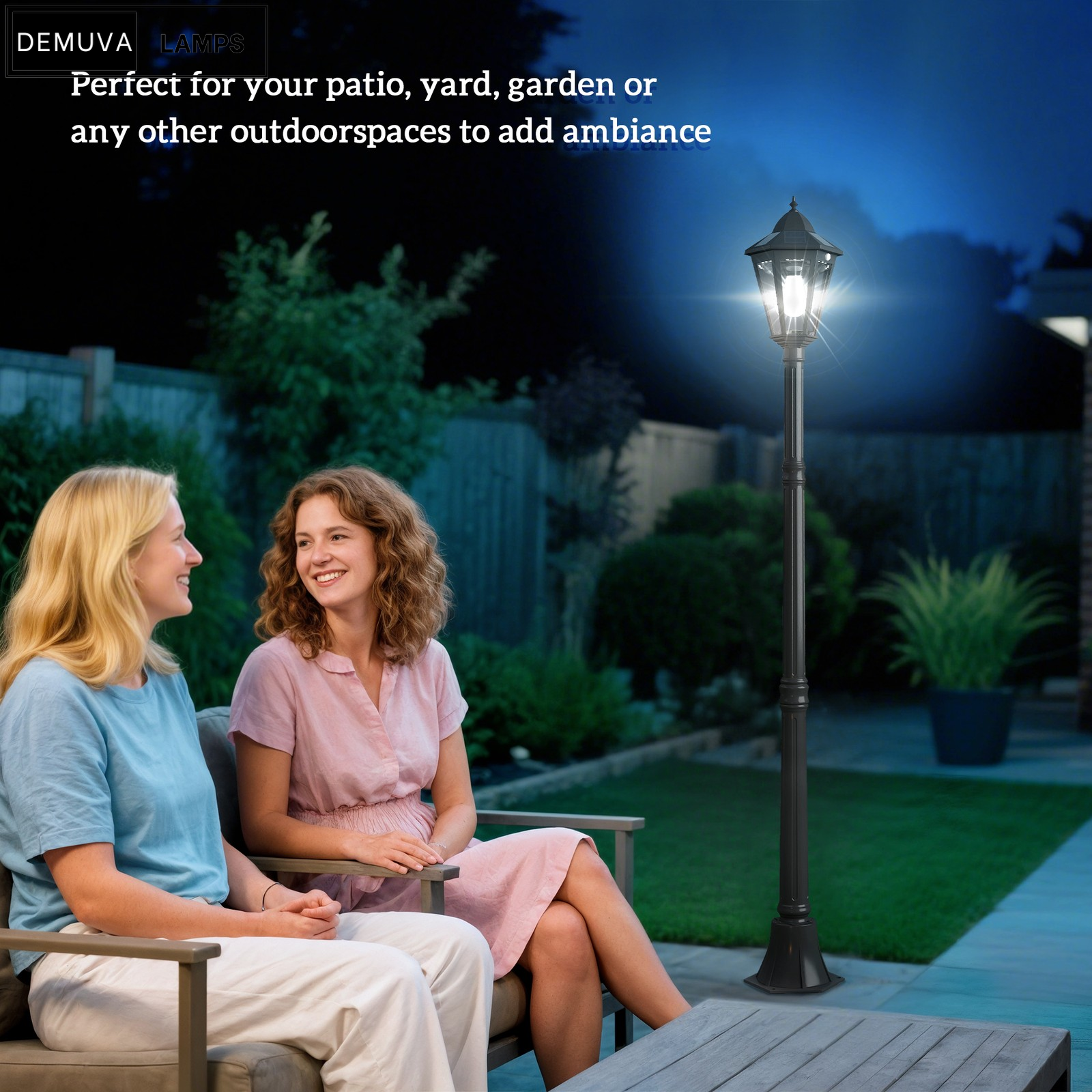 Solar-Powered Garden Lamp Post for Patios & Pathways