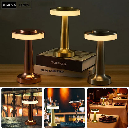 Rechargeable LED Night Light Touch Control & Dimmable Metal Table Lamp