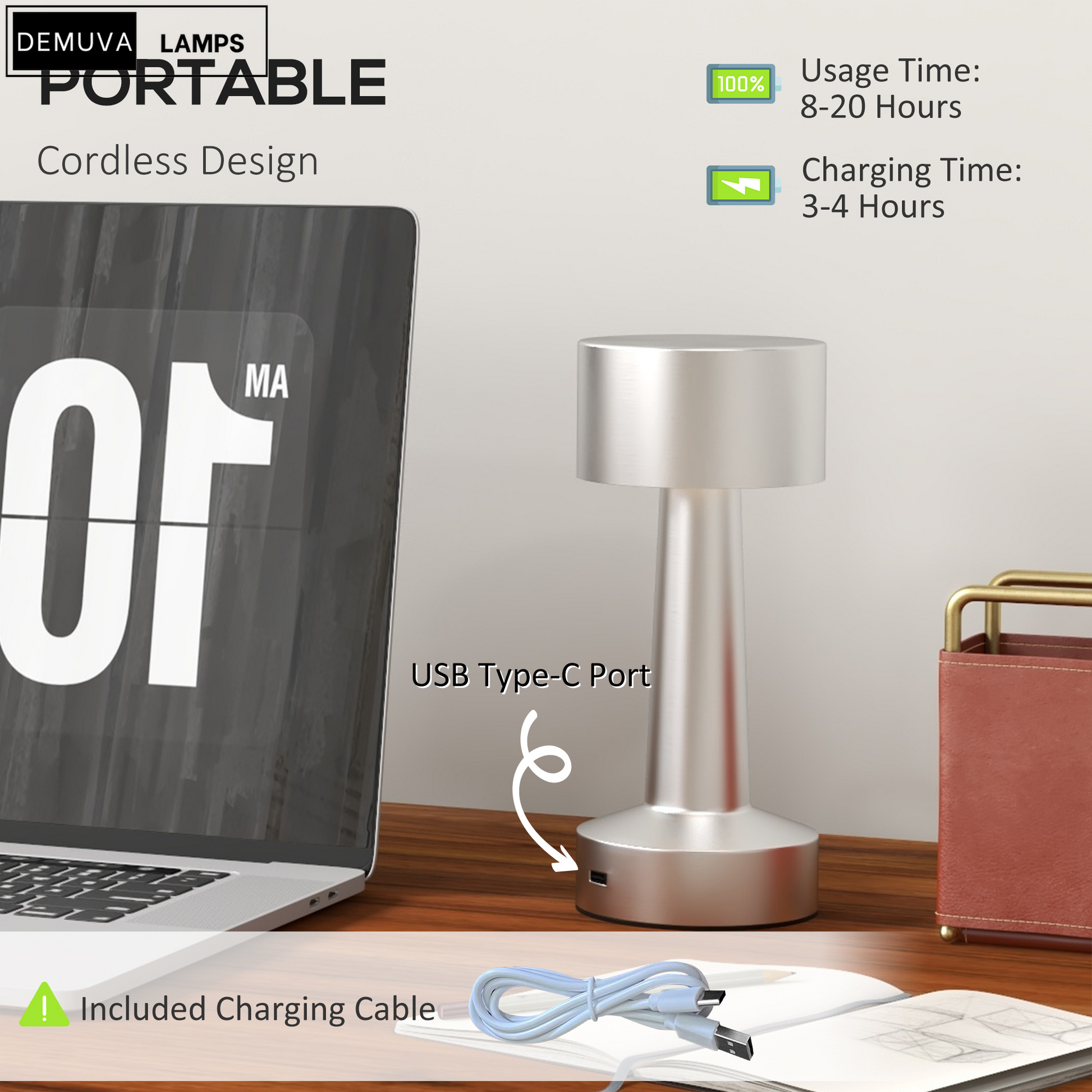 Sleek Rechargeable Table Lamp