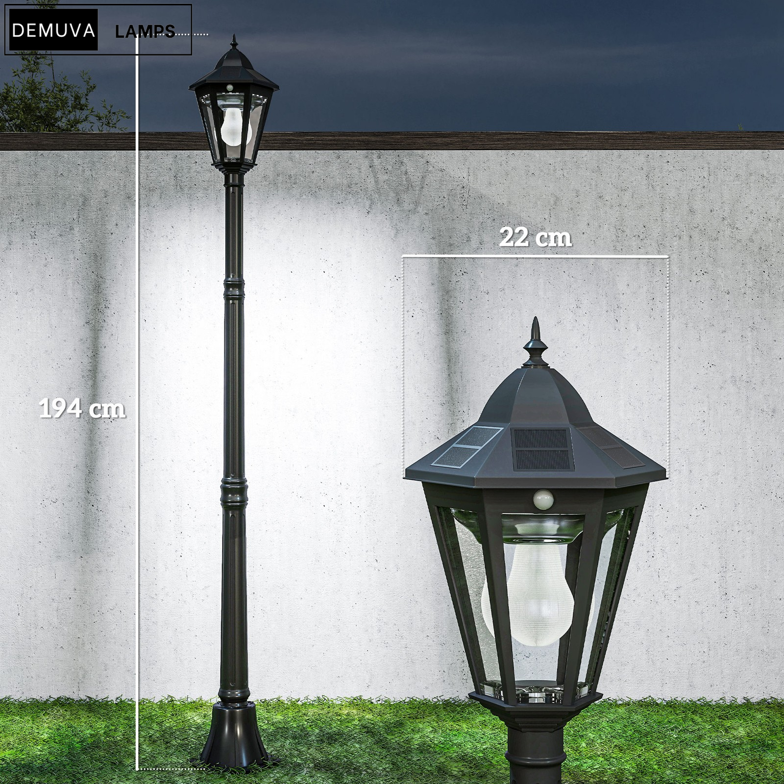 Solar-Powered Garden Lamp Post for Patios & Pathways