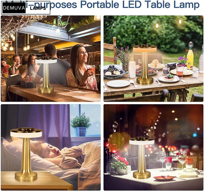 Rechargeable LED Night Light Touch Control & Dimmable Metal Table Lamp