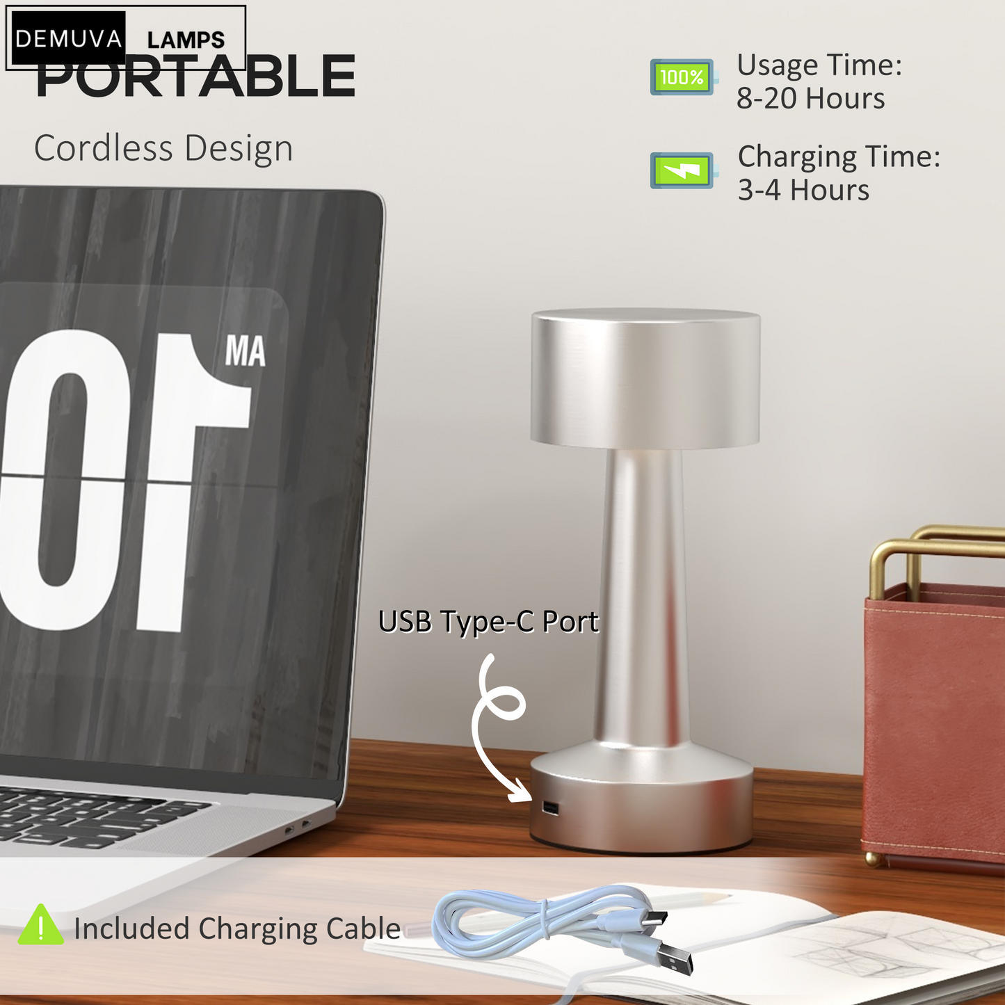 Sleek Rechargeable Table Lamp