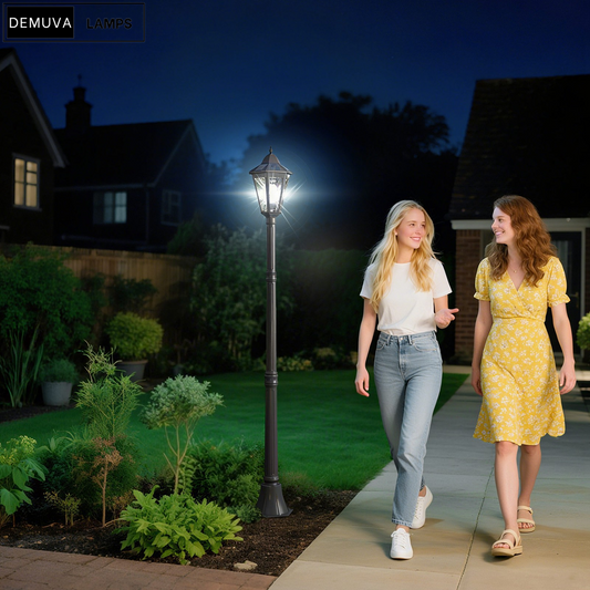 Solar-Powered Garden Lamp Post for Patios & Pathways
