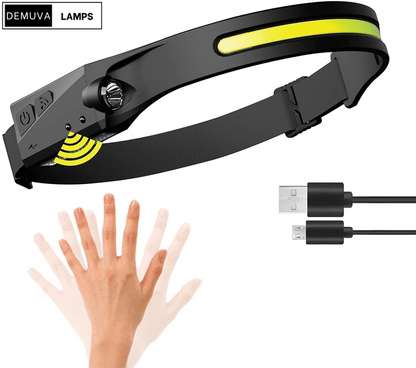 Waterproof COB LED Head - Torch Rechargeable | Motion Sensor COB Headlamp - Demuva