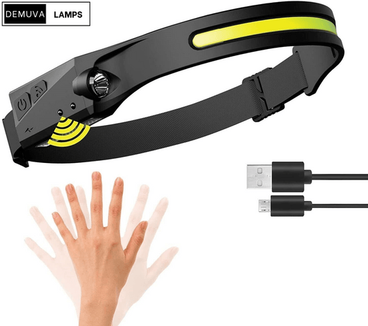 Waterproof COB LED Head - Torch Rechargeable | Motion Sensor COB Headlamp - Demuva